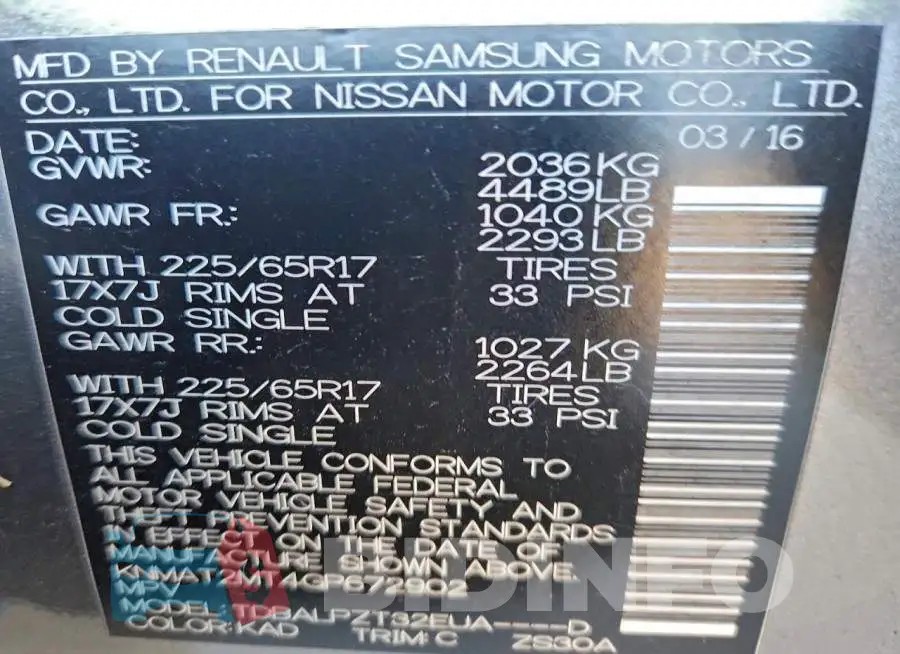 KNMAT2MT4GP672902 Photo# 13
