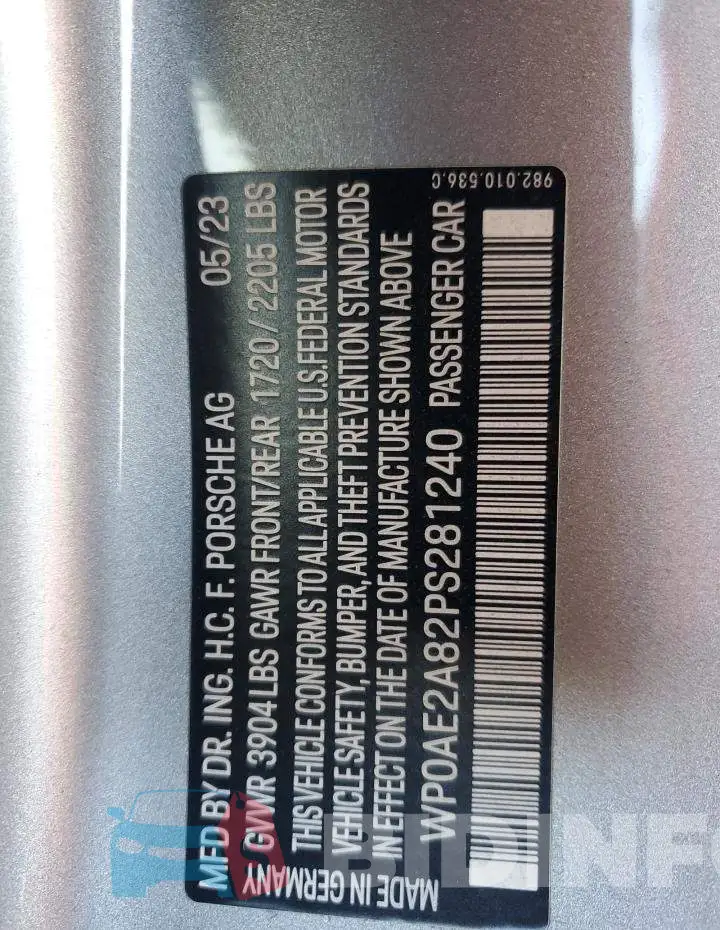 WP0AE2A82PS281240 Photo# 12