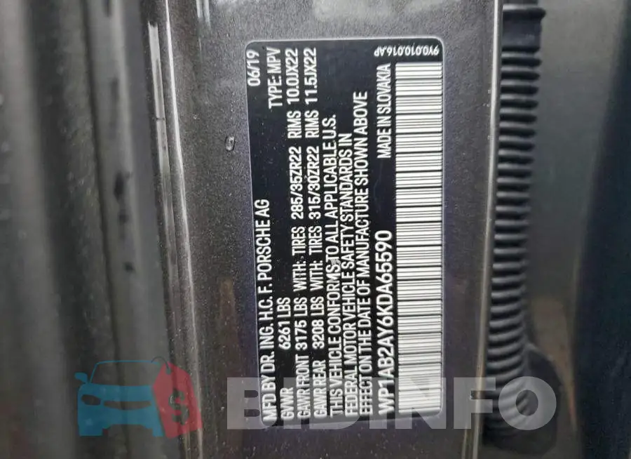 WP1AB2AY6KDA65590 Photo# 14