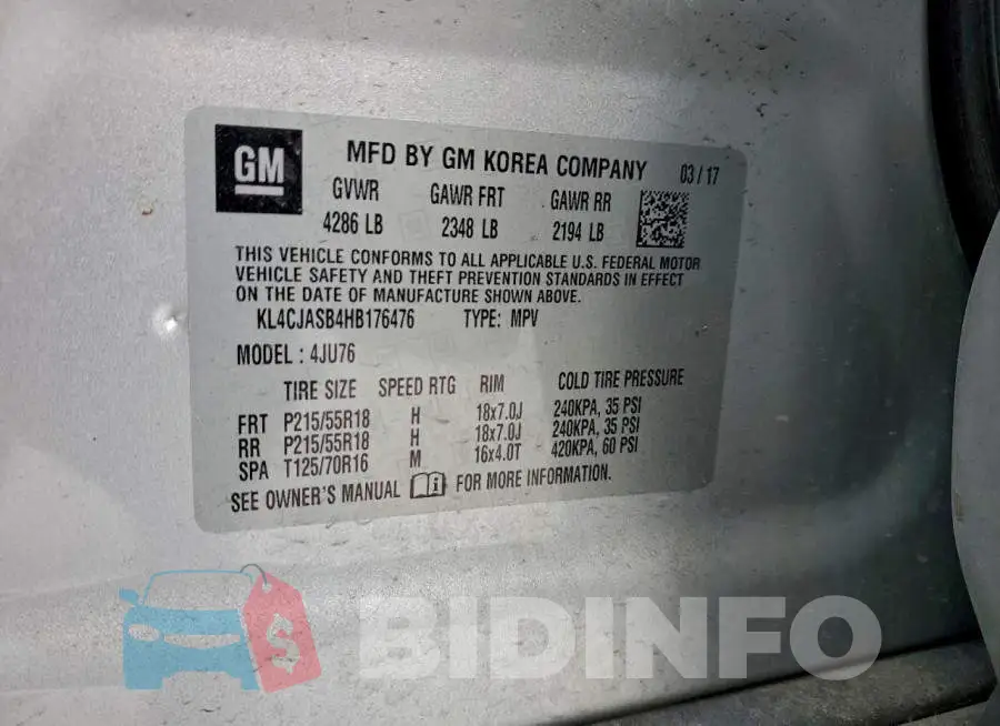 KL4CJASB4HB176476 Photo# 13