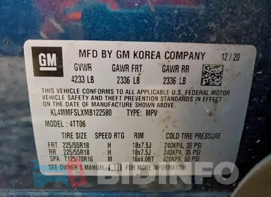 KL4MMFSLXMB122580 Photo# 13
