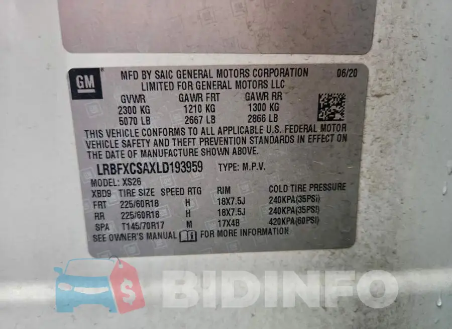 LRBFXCSAXLD193959 Photo# 13
