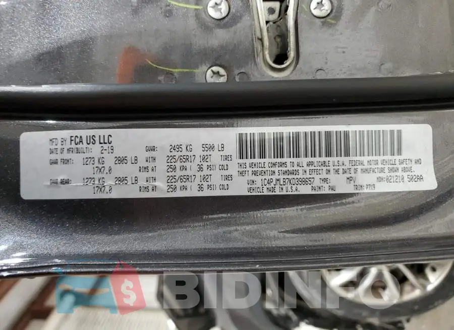 1C4PJMLB7KD398657 Photo# 14