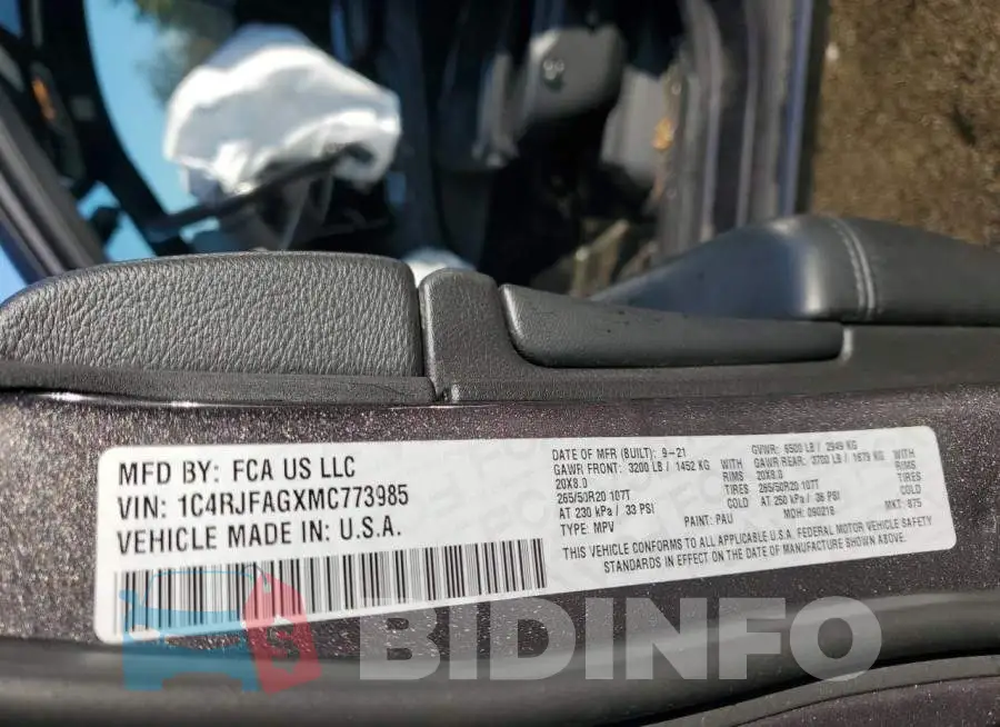 1C4RJFAGXMC773985 Photo# 13