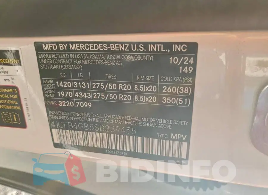 4JGFB4GB5SB339455 Photo# 13
