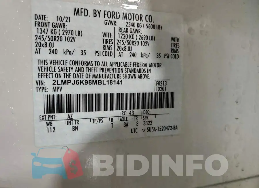 2LMPJ6K98MBL18141 Photo# 13