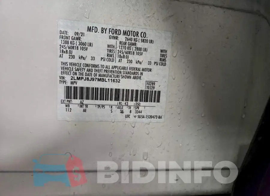 2LMPJ8J97MBL11632 Photo# 13