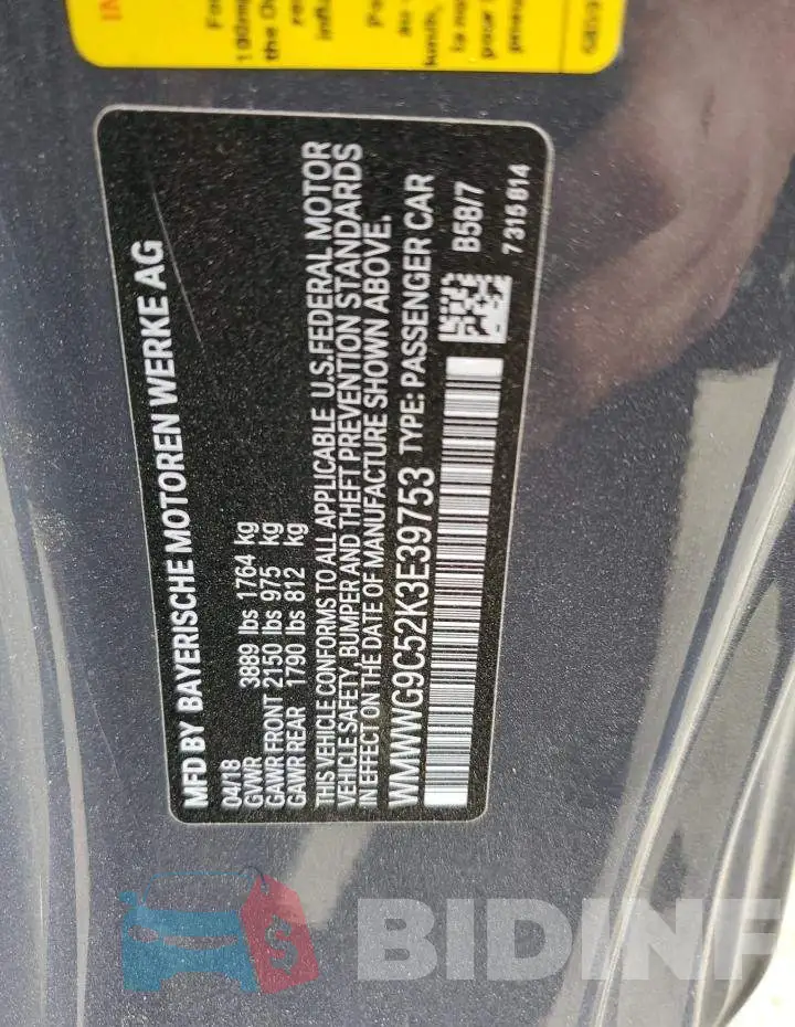 WMWWG9C52K3E39753 Photo# 13