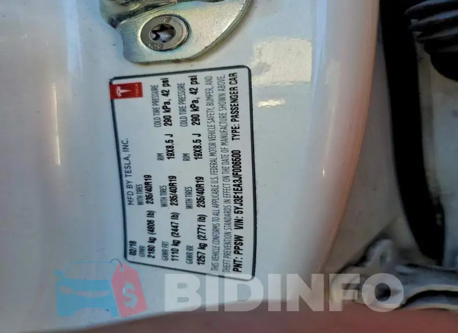 5YJ3E1EA3JF006500 Photo# 12