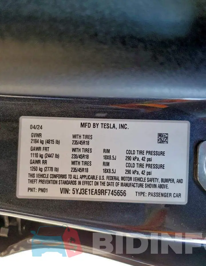 5YJ3E1EA9RF745656 Photo# 12