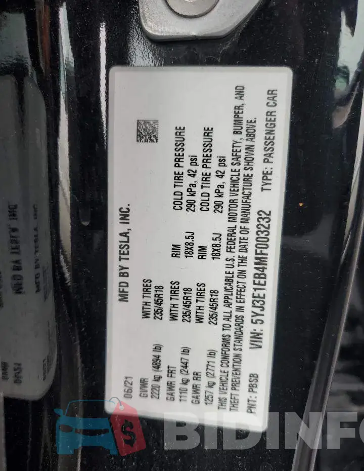 5YJ3E1EB4MF003232 Photo# 12