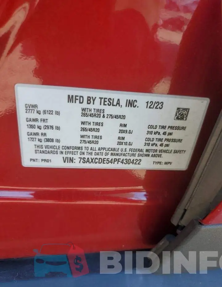 7SAXCDE54PF430422 Photo# 13