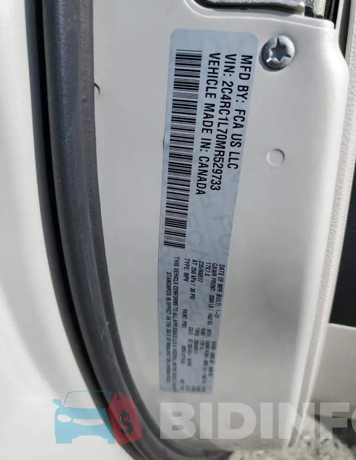 2C4RC1L70MR529733 Photo# 13