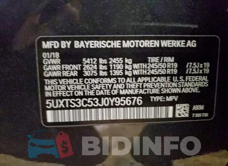 5UXTS3C53J0Y95676 Photo# 13