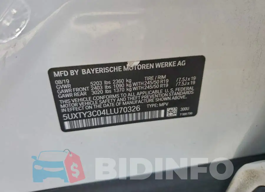 5UXTY3C04LLU70326 Photo# 12