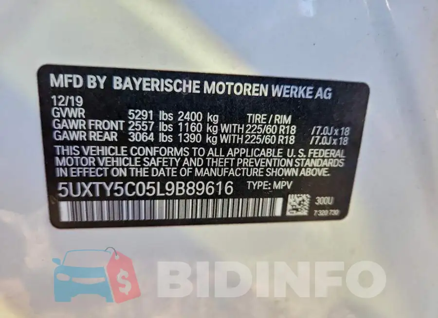 5UXTY5C05L9B89616 Photo# 14