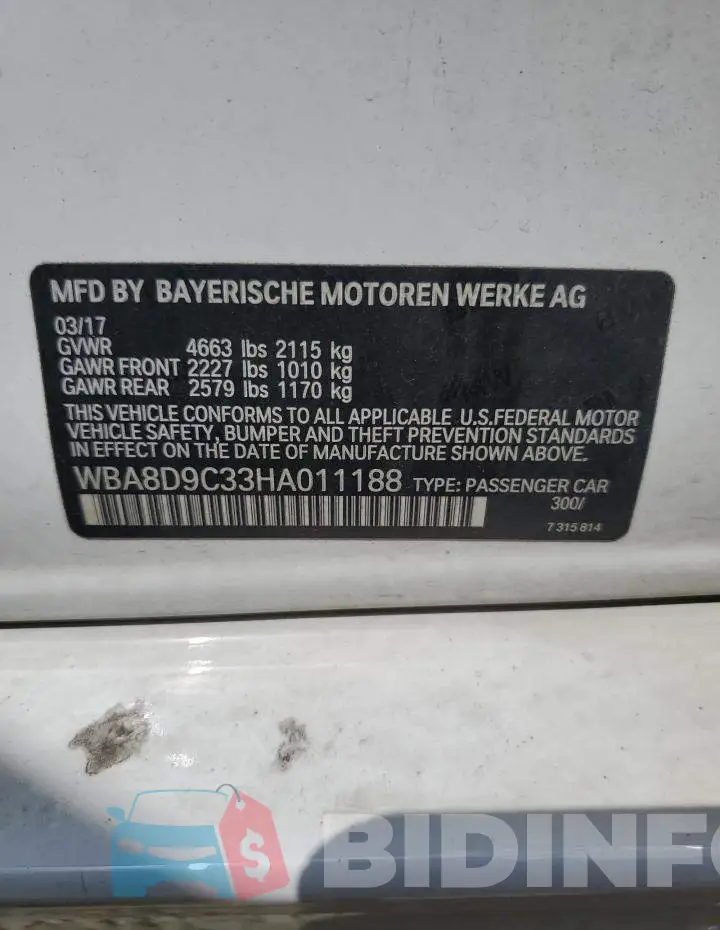 WBA8D9C33HA011188 Photo# 12