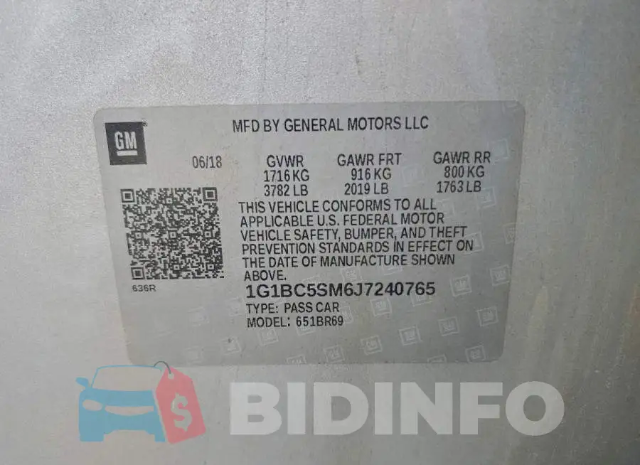 1G1BC5SM6J7240765 Photo# 12