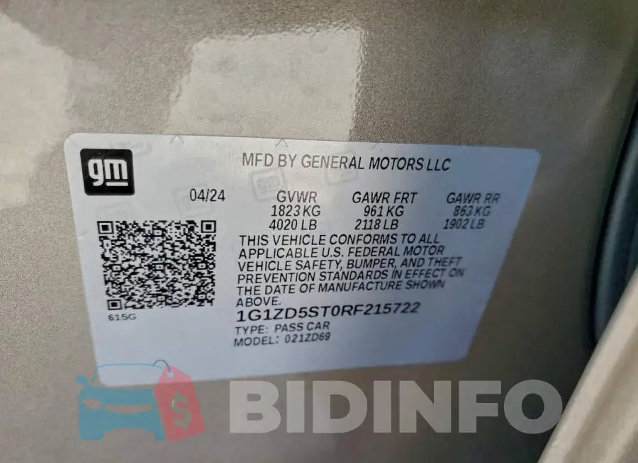 1G1ZD5ST0RF215722 Photo# 12