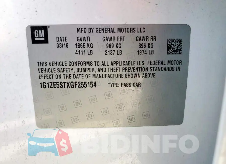 1G1ZE5STXGF255154 Photo# 12