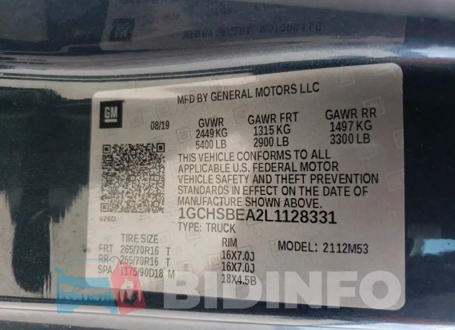 1GCHSBEA2L1128331 Photo# 12