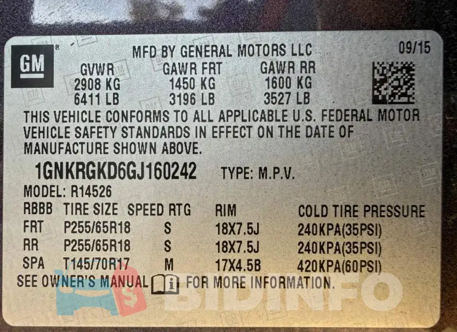 1GNKRGKD6GJ160242 Photo# 15