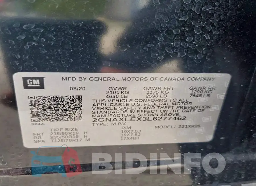 2GNAXLEX3L6277462 Photo# 13