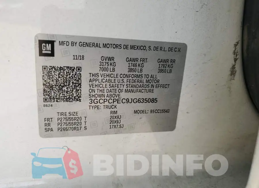 3GCPCPEC9JG635085 Photo# 12