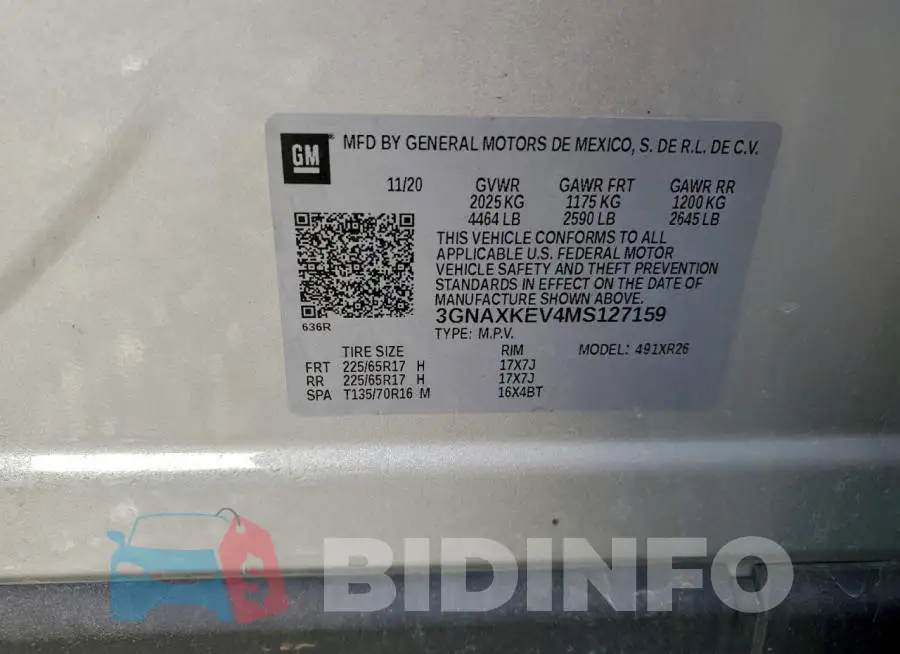 3GNAXKEV4MS127159 Photo# 13