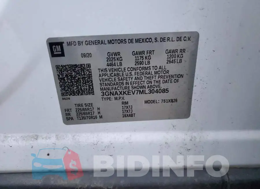 3GNAXKEV7ML304085 Photo# 13