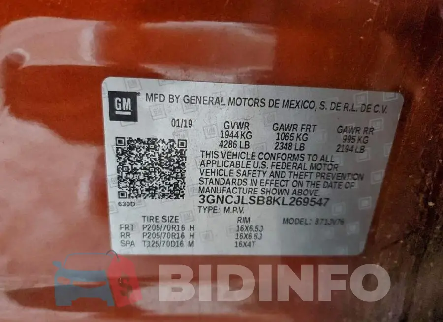 3GNCJLSB8KL269547 Photo# 13