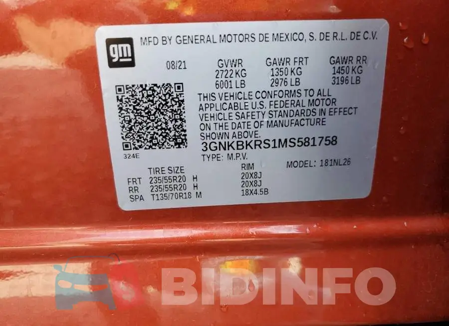 3GNKBKRS1MS581758 Photo# 14