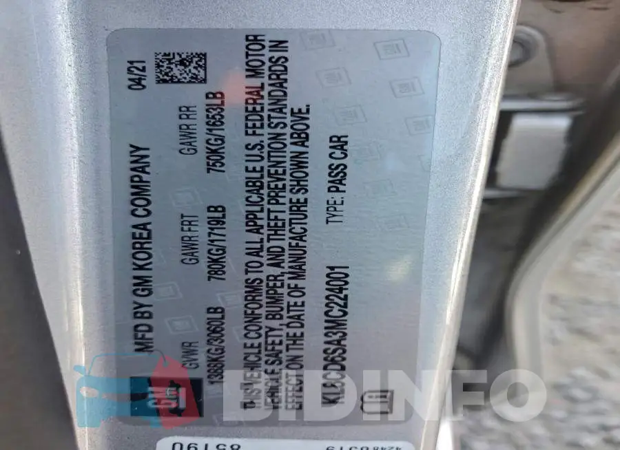 KL8CD6SA3MC224001 Photo# 13