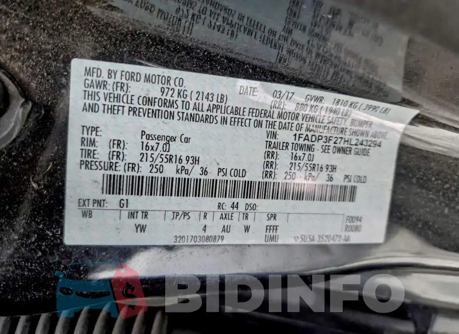 1FADP3F27HL243294 Photo# 12