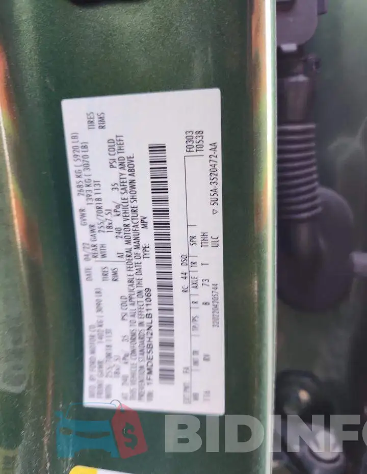 1FMDE5BH2NLB11069 Photo# 12