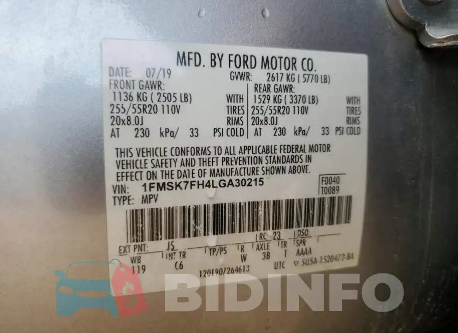1FMSK7FH4LGA30215 Photo# 13
