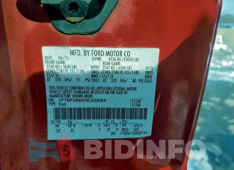 1FTBF2B65GEA23064 Photo# 12