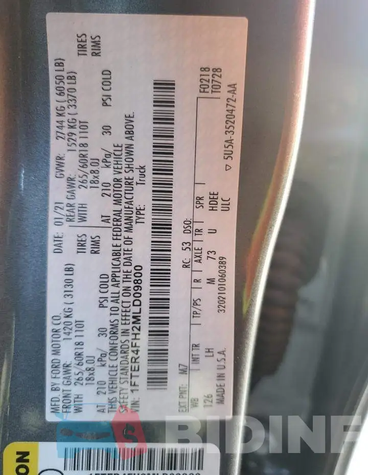 1FTER4FH2MLD09800 Photo# 12
