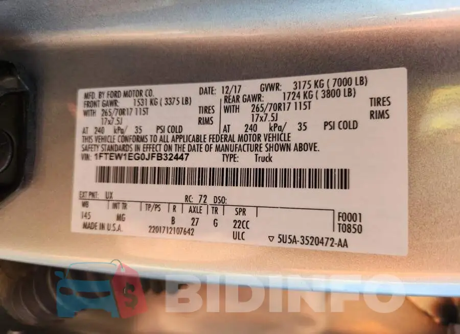 1FTEW1EG0JFB32447 Photo# 13