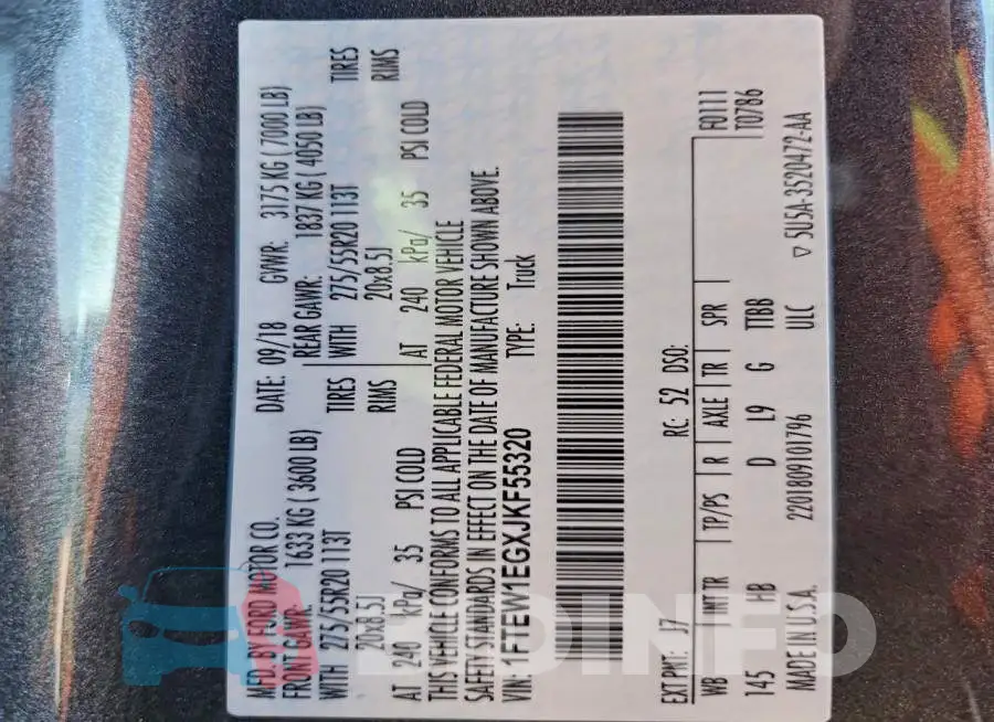 1FTEW1EGXJKF55320 Photo# 12