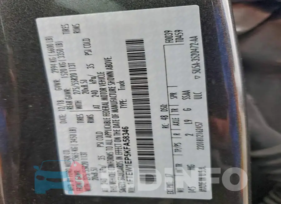 1FTEW1EP5KFA58346 Photo# 12