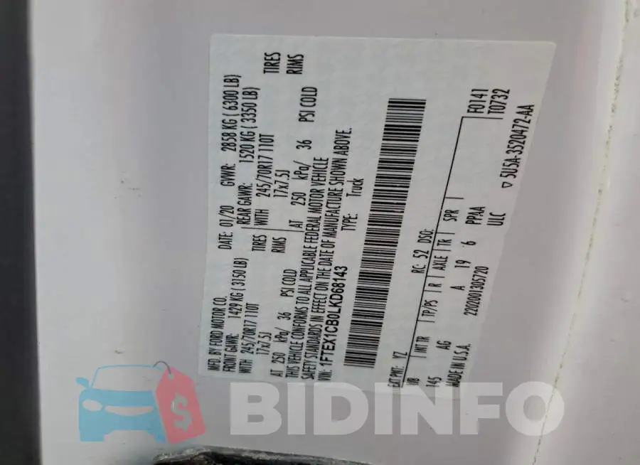1FTEX1CB0LKD68143 Photo# 12