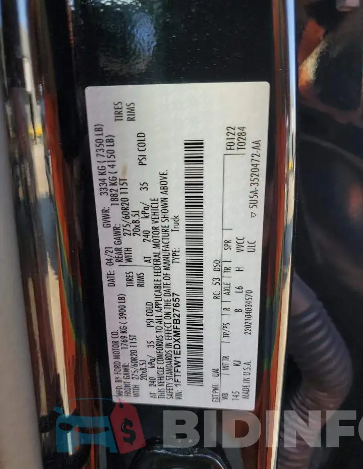 1FTFW1EDXMFB27657 Photo# 13