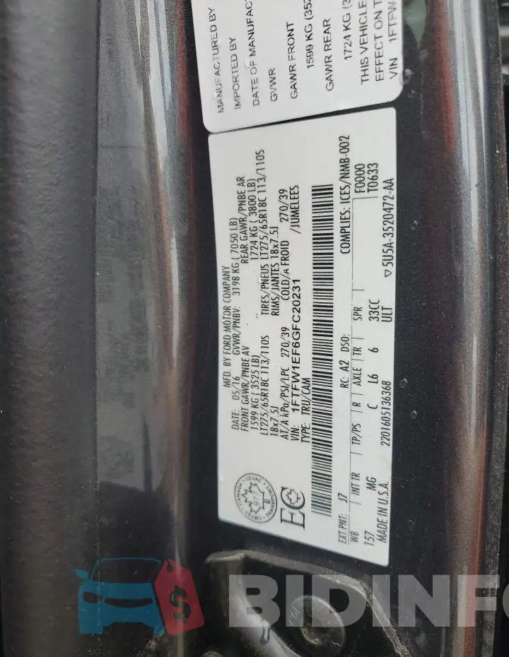 1FTFW1EF6GFC20231 Photo# 12