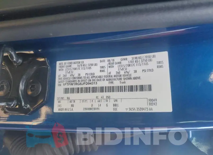 1FTFW1RG8JFD94313 Photo# 12