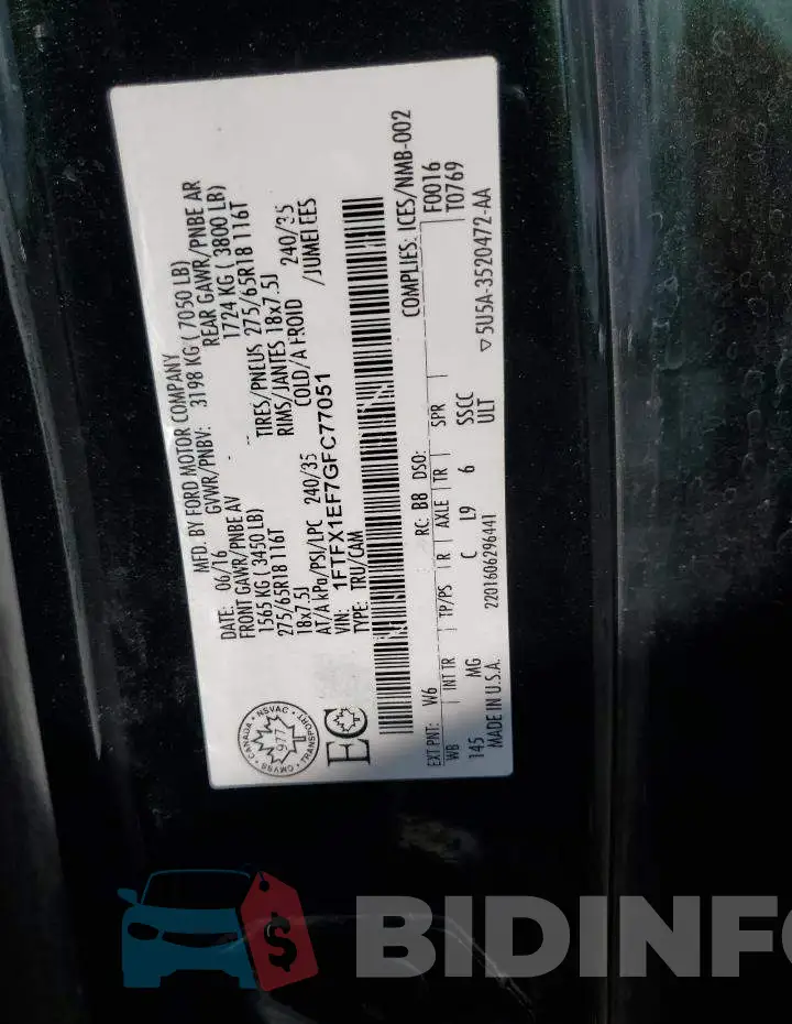 1FTFX1EF7GFC77051 Photo# 12