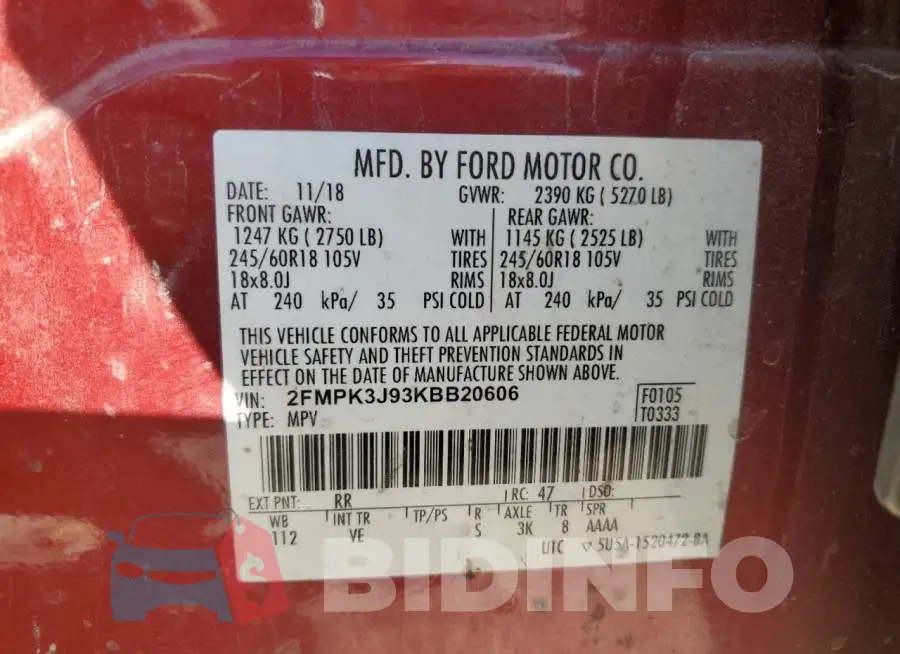 2FMPK3J93KBB20606 Photo# 13