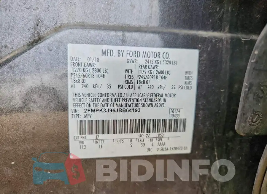 2FMPK3J96JBB64193 Photo# 13
