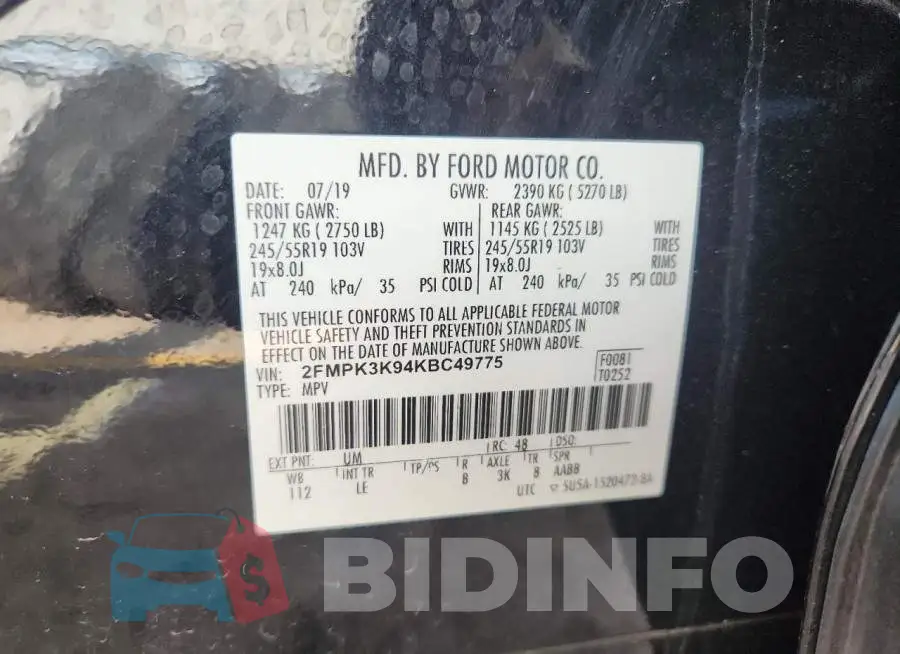 2FMPK3K94KBC49775 Photo# 12