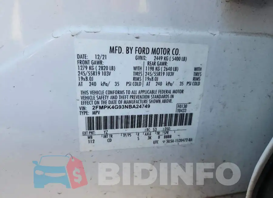 2FMPK4G93NBA24749 Photo# 13